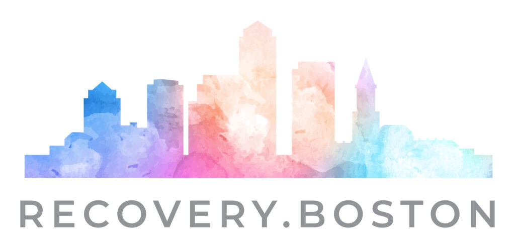 recovery.boston watercolor Boston skyline logo
